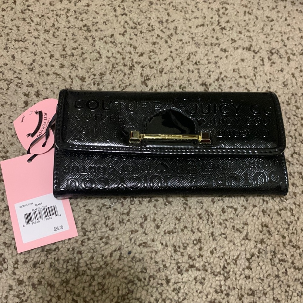 NWT!!! Juicy Couture Black Flap Clutch Wallet!
